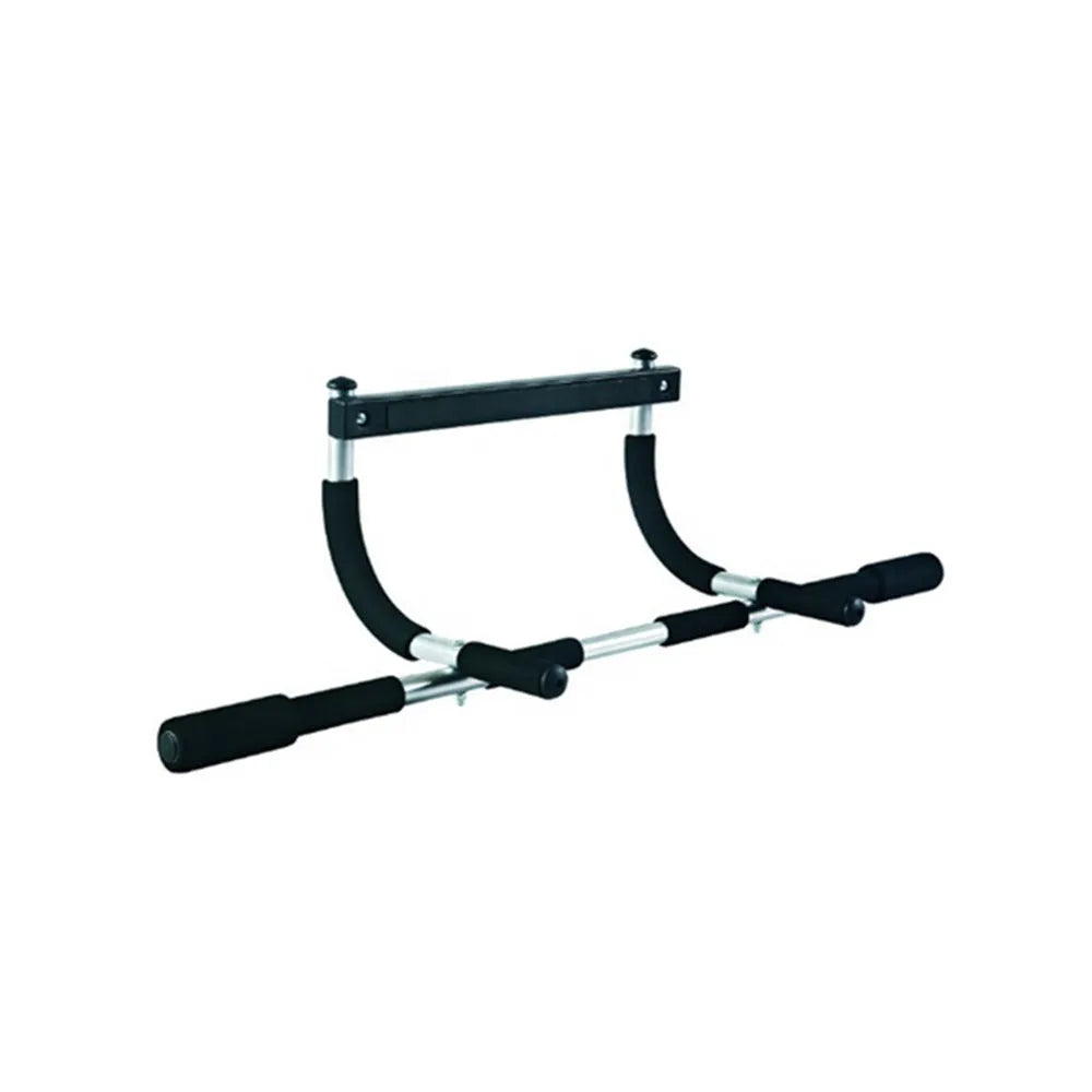Black steel pull-up bar fitness equipment with 92.5cm width for indoor strength training