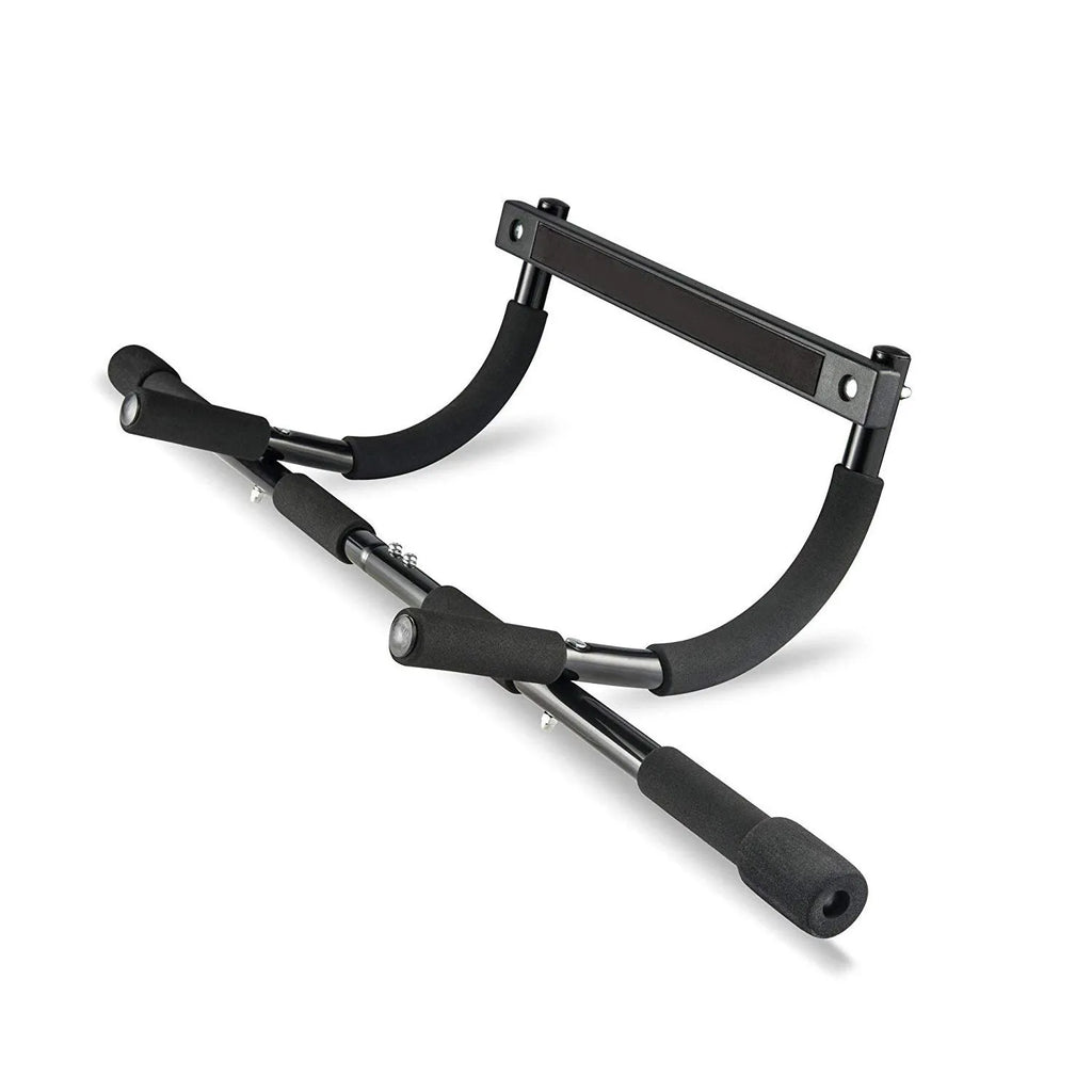 Black steel pull-up bar fitness equipment with 92.5cm width for indoor strength training