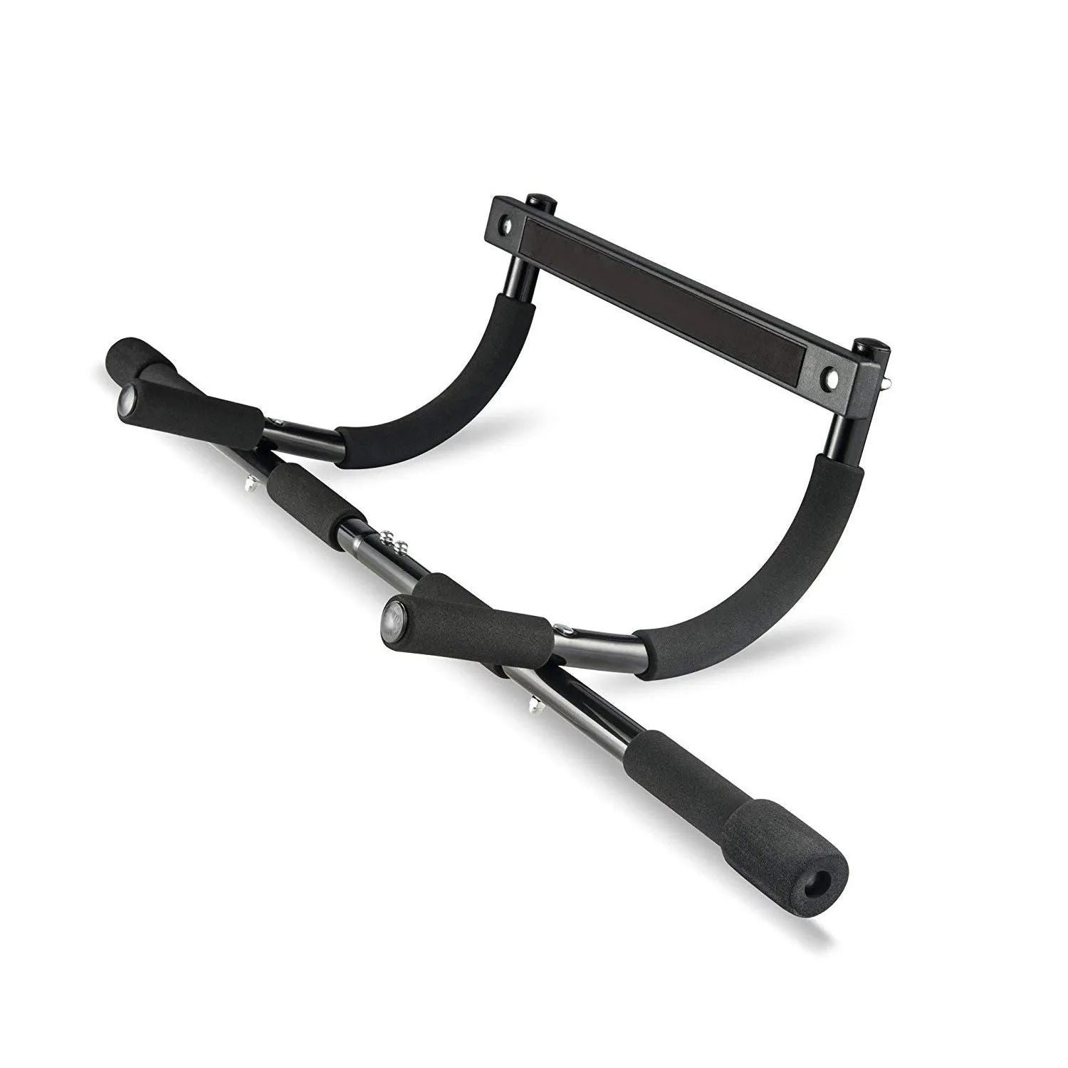 Black steel pull-up bar fitness equipment with 92.5cm width for indoor strength training