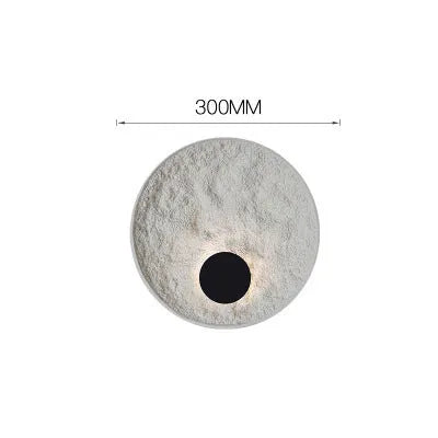 Modern white iron wall lamp shown in 300mm and 500mm size options for bedside lighting.