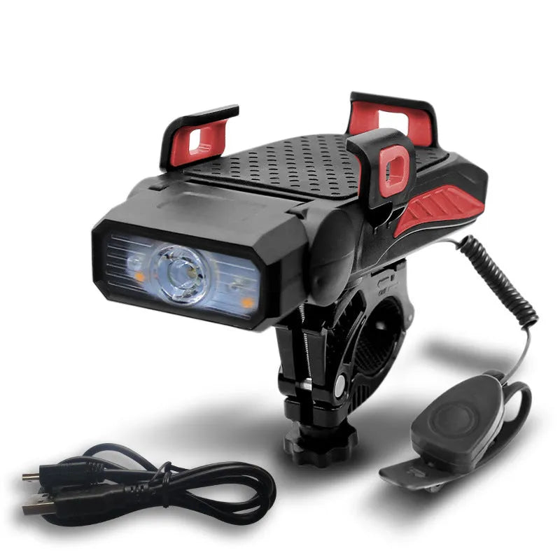 Rechargeable bicycle light in single or double lamp style with colour options.
