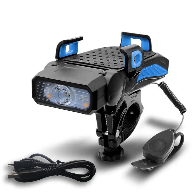 Rechargeable bicycle light in single or double lamp style with colour options.