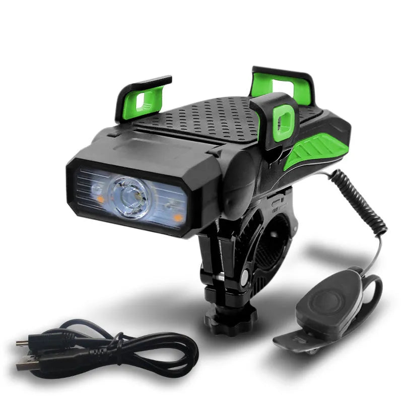 Rechargeable bicycle light in single or double lamp style with colour options.