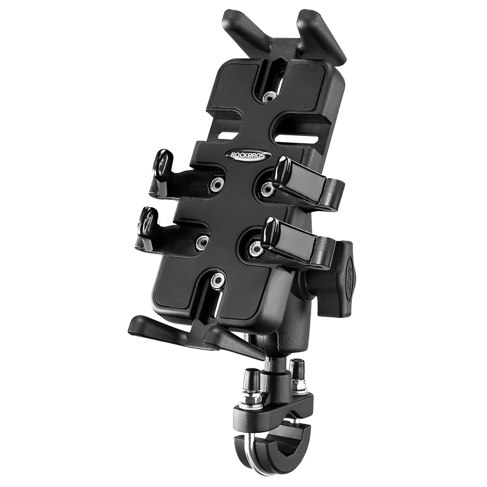 Black nylon U-shaped mobile phone navigation bracket for motorcycle and bicycle handlebars
