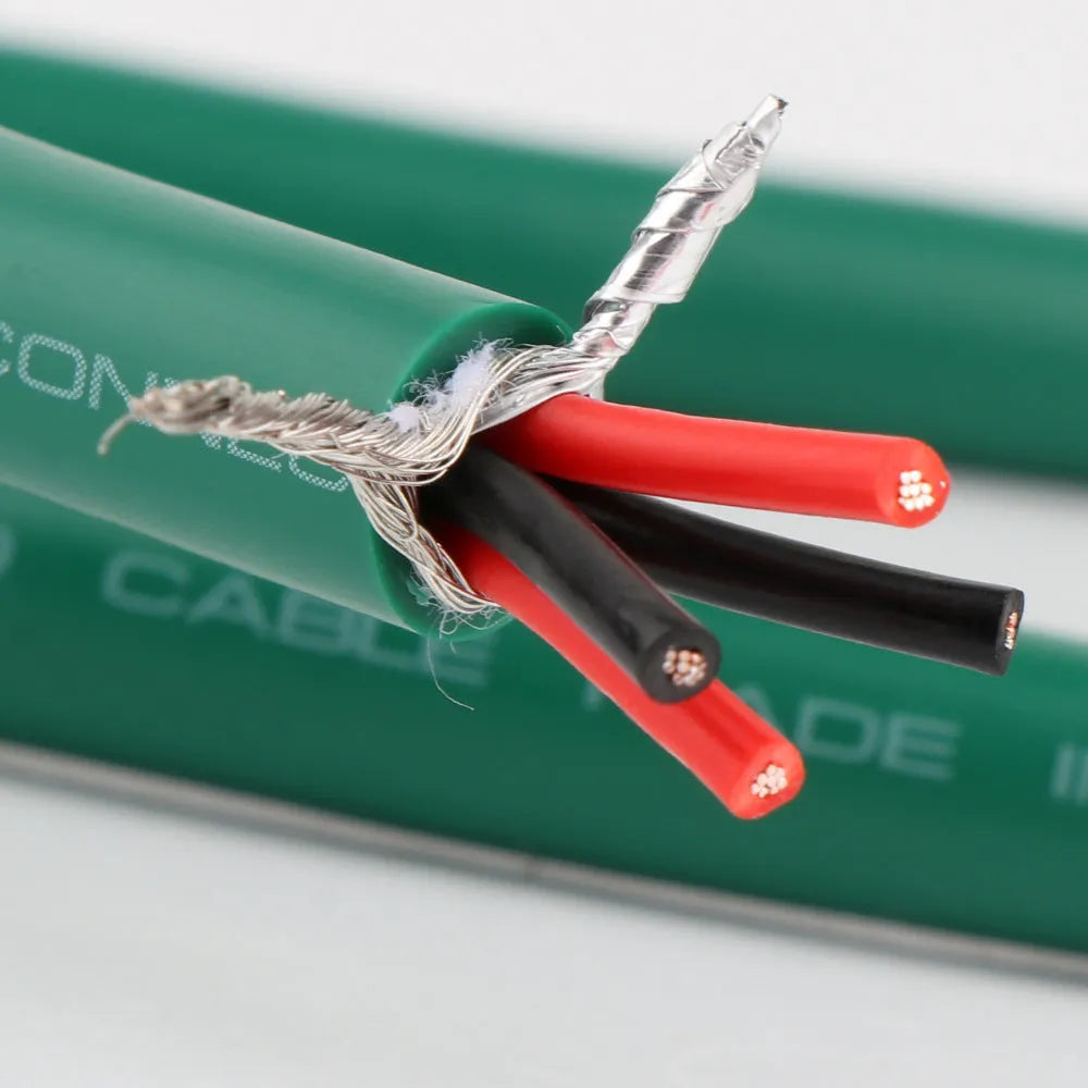 4-core copper silver-plated audio cable with RCA connectors for amplifier connections