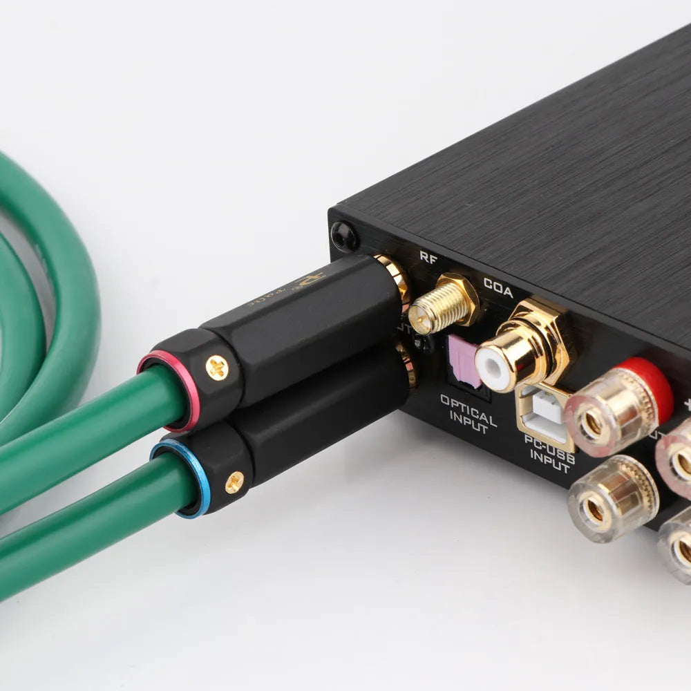 4-core copper silver-plated audio cable with RCA connectors for amplifier connections