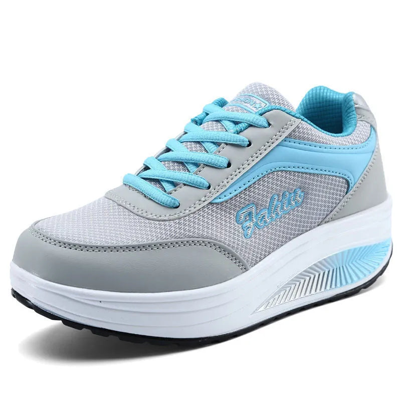 Women's heelless travel shoes in grey powder and black, sizes 35-42, suitable for spring walking.
