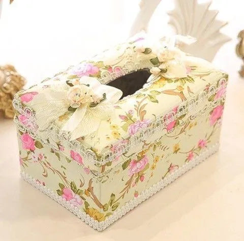 Ceramic jewellery and tissue box organiser in bright apricot colour