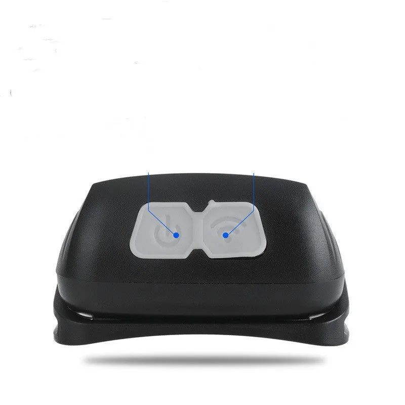 Black or blue sensor headlight with USB charging and red white LED beads for outdoor running