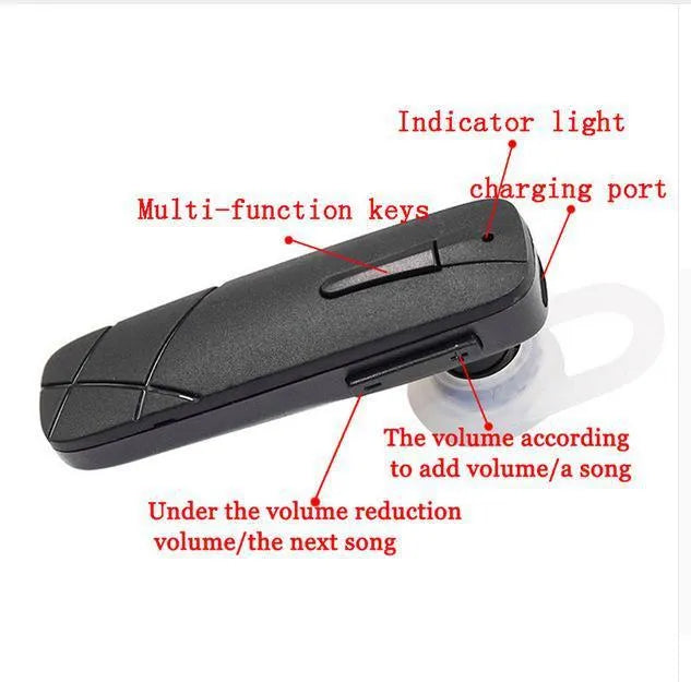 Mini wireless Bluetooth earphone in black or white with 10-metre range