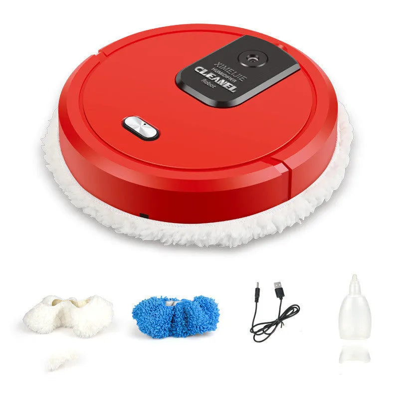 Automatic spray sweeping and mopping robot cleaner in various colour options including black, blue, red and white