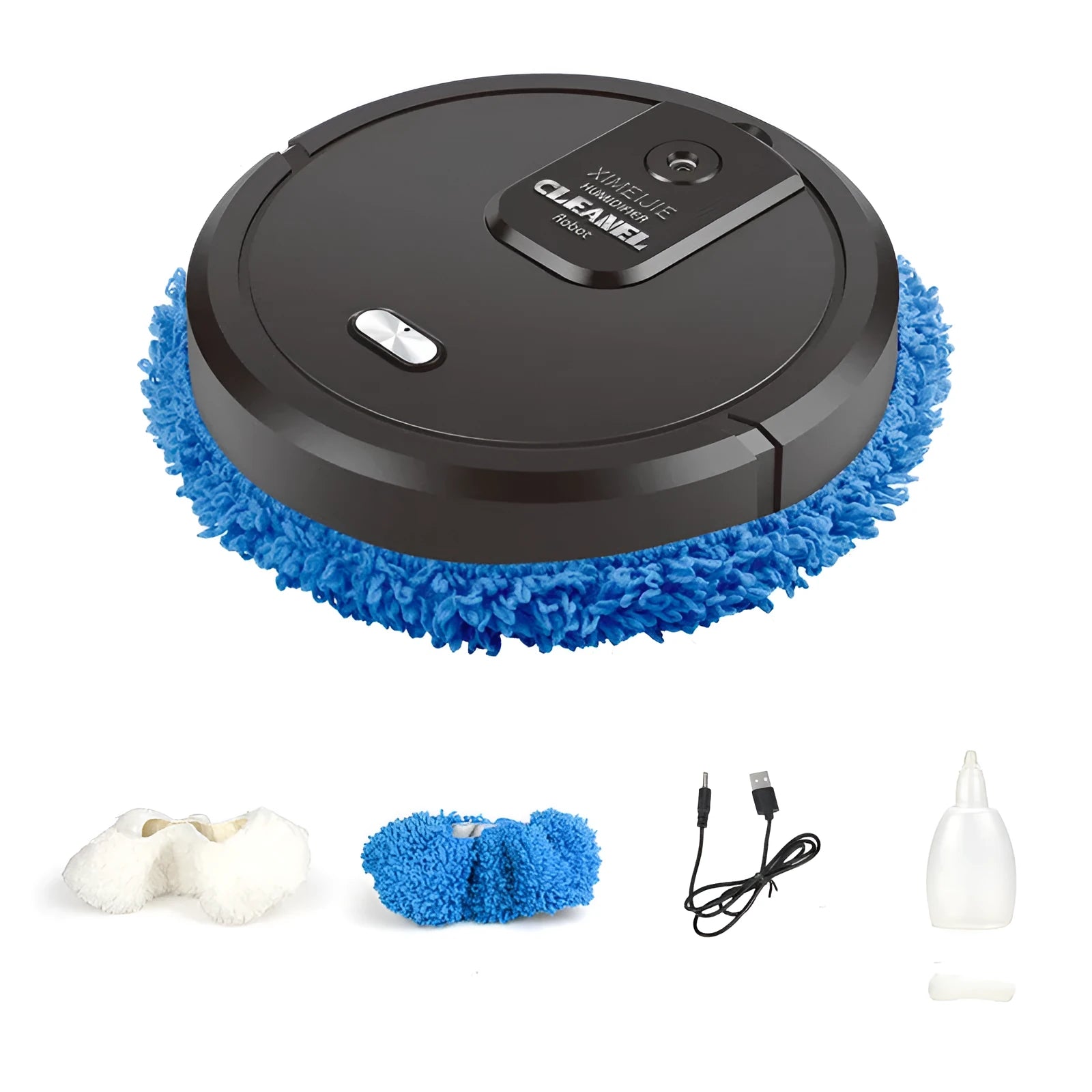 Automatic spray sweeping and mopping robot cleaner in various colour options including black, blue, red and white
