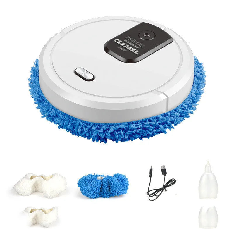Automatic spray sweeping and mopping robot cleaner in various colour options including black, blue, red and white