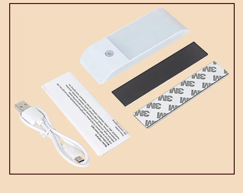 12 LED rechargeable human body sensor night light with PVC shade in New Chinese style