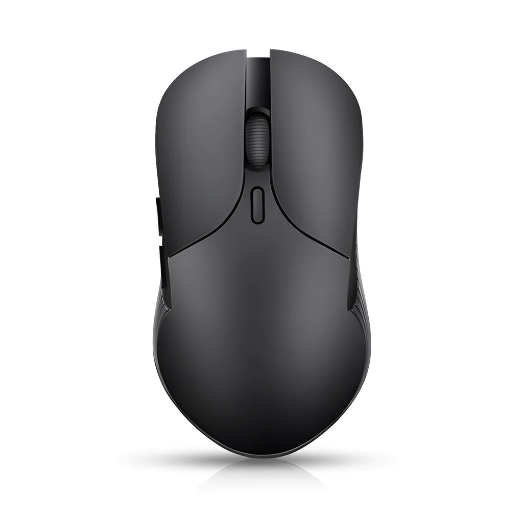Blue Smart Voice Mouse with voice control button and 2.4G USB receiver on a desk.