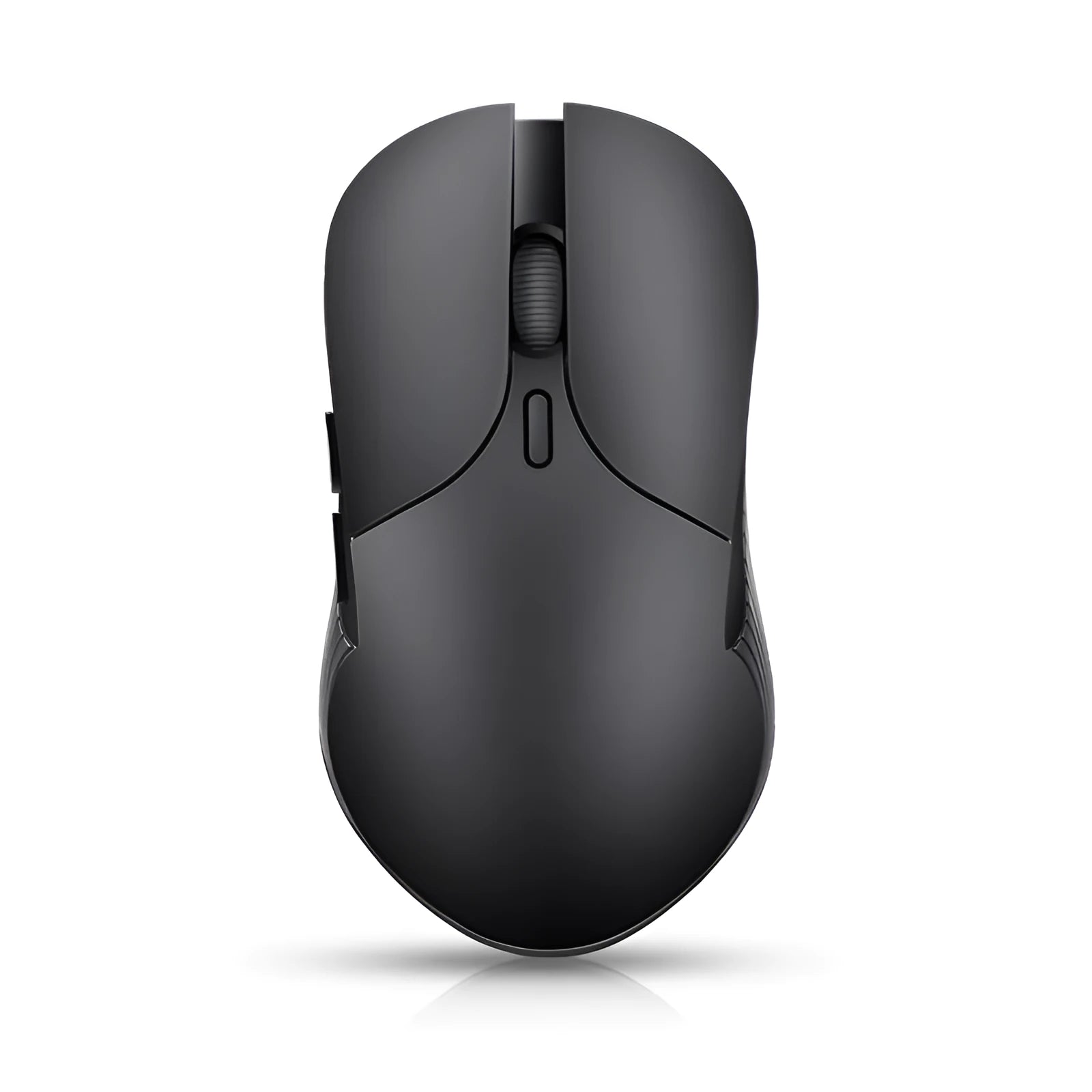 Blue Smart Voice Mouse with voice control button and 2.4G USB receiver on a desk.