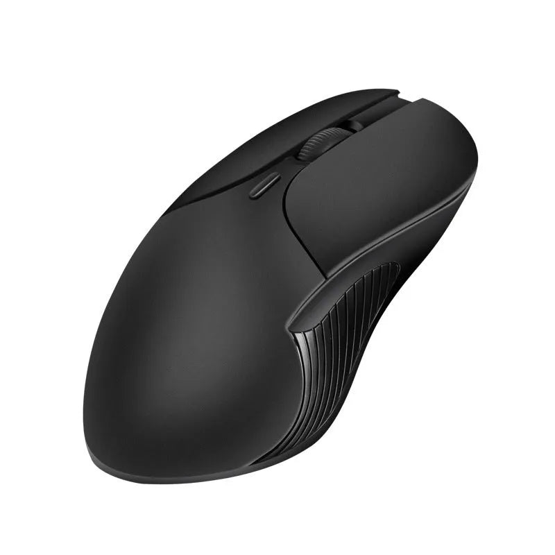 Blue Smart Voice Mouse with voice control button and 2.4G USB receiver on a desk.