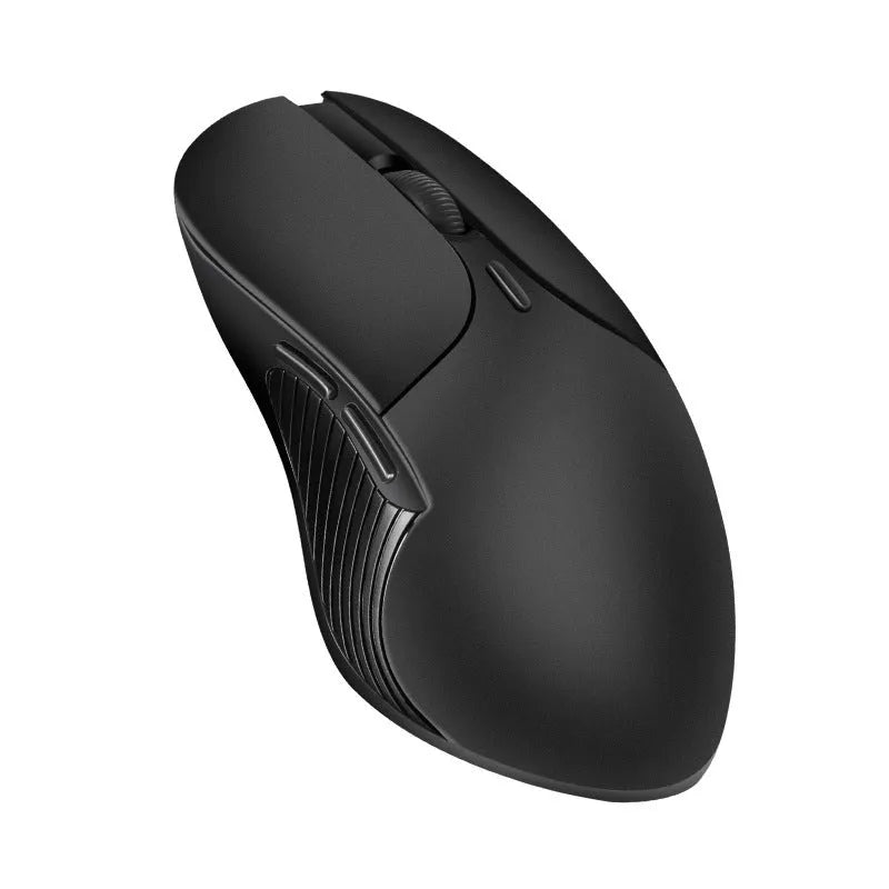 Blue Smart Voice Mouse with voice control button and 2.4G USB receiver on a desk.