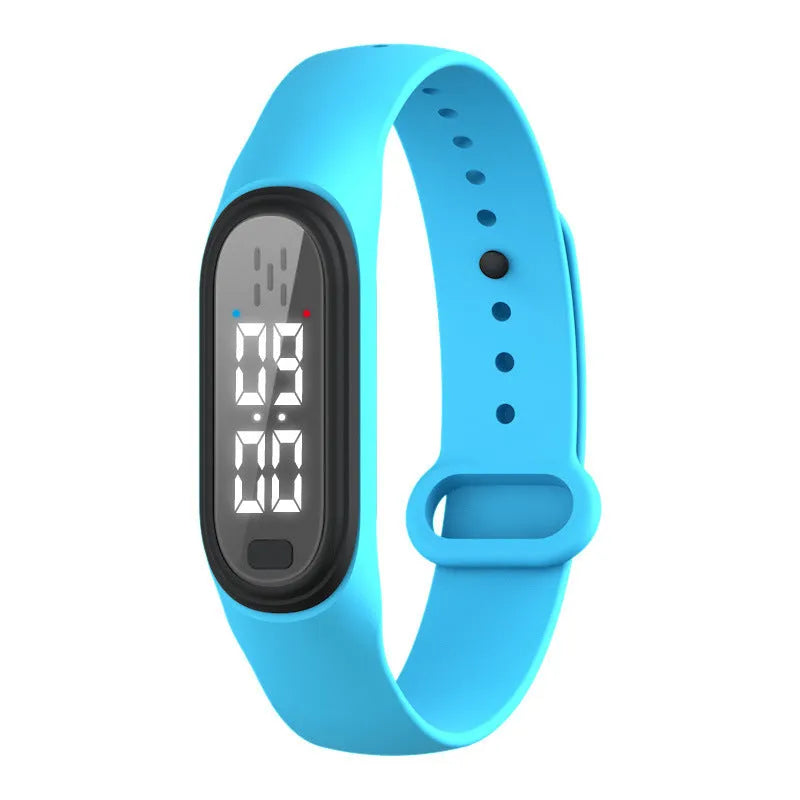 Ultrasonic electronic mosquito repellent bracelet in black, white, blue, and pink colours