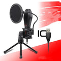 Black live broadcast singing microphone with noise reduction for game anchors and streaming professionals