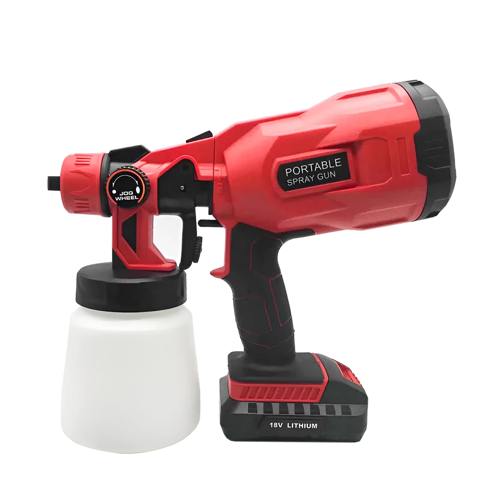 Blue cordless automatic paint spray gun with 800ml container and battery pack
