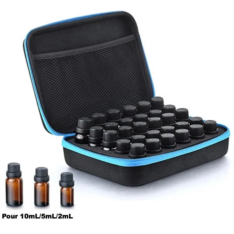 Essential oil storage bag with 30 compartments for 15ml bottles in EVA material