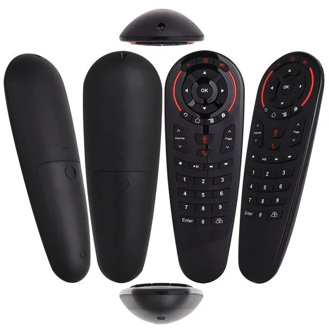 G30 wireless keyboard remote control with nano receiver on a table.