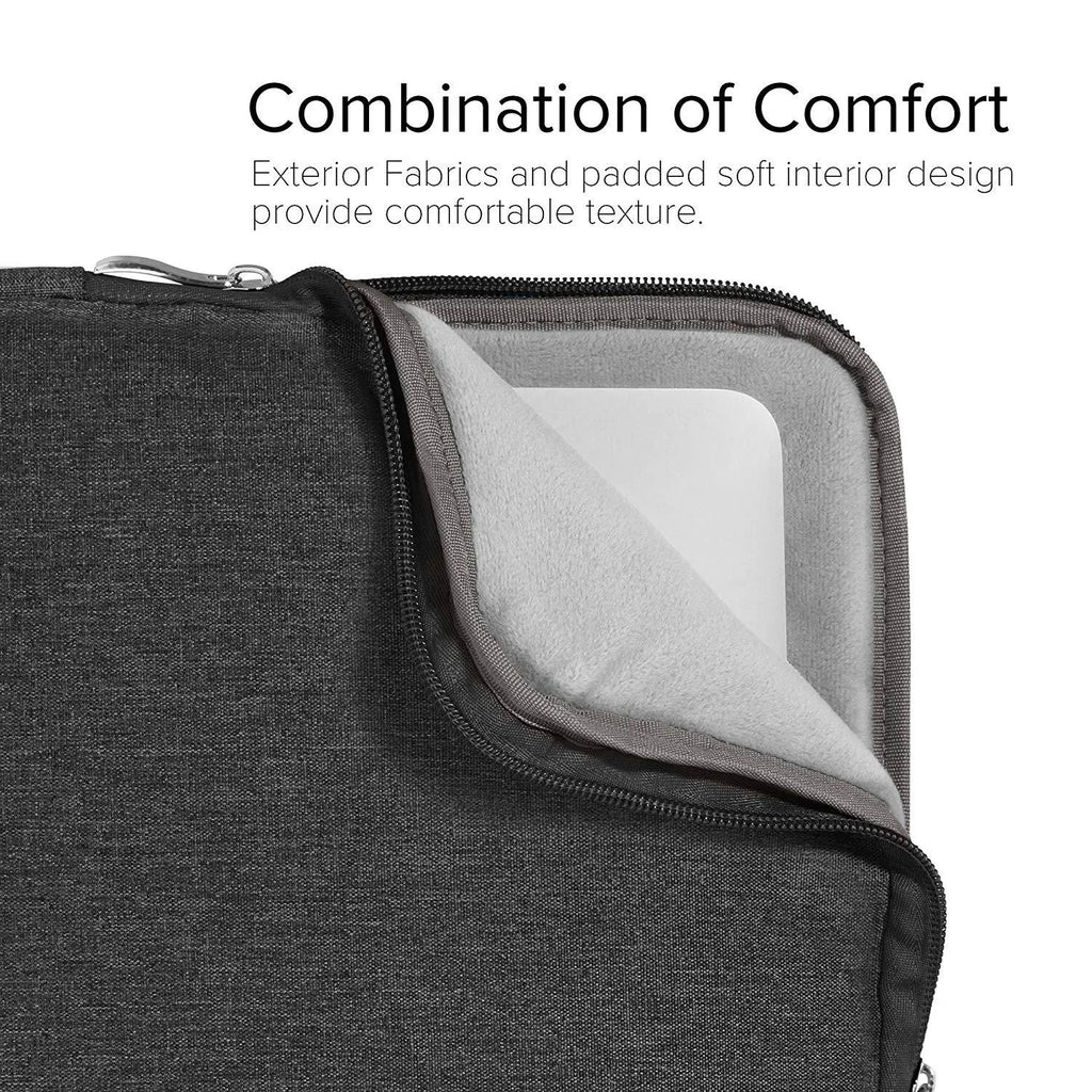 Canvas protective sleeve case for iPad Pro 12.9 inch tablet in grey colour.