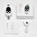 White sleep bracelet insomnia aid device with handheld remote control showing intensity adjustment buttons