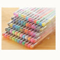 100-colour gel pen and highlighter set with dual tip sizes in plastic barrels