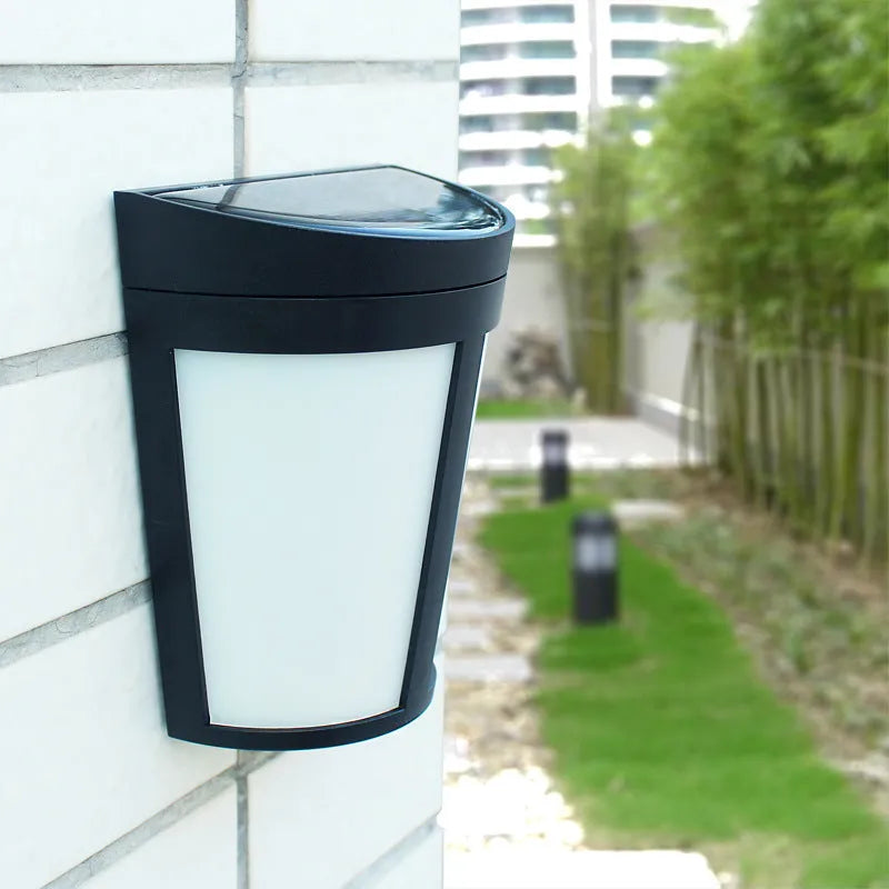 Solar wall lamp with 6 LED outdoor lights for garden courtyard waterproof IP65 rated