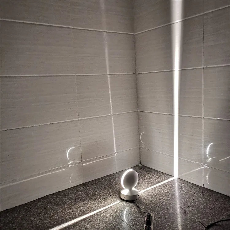 Modern aluminium spotlight bar wall lamp with glass lens and coloured LED illumination