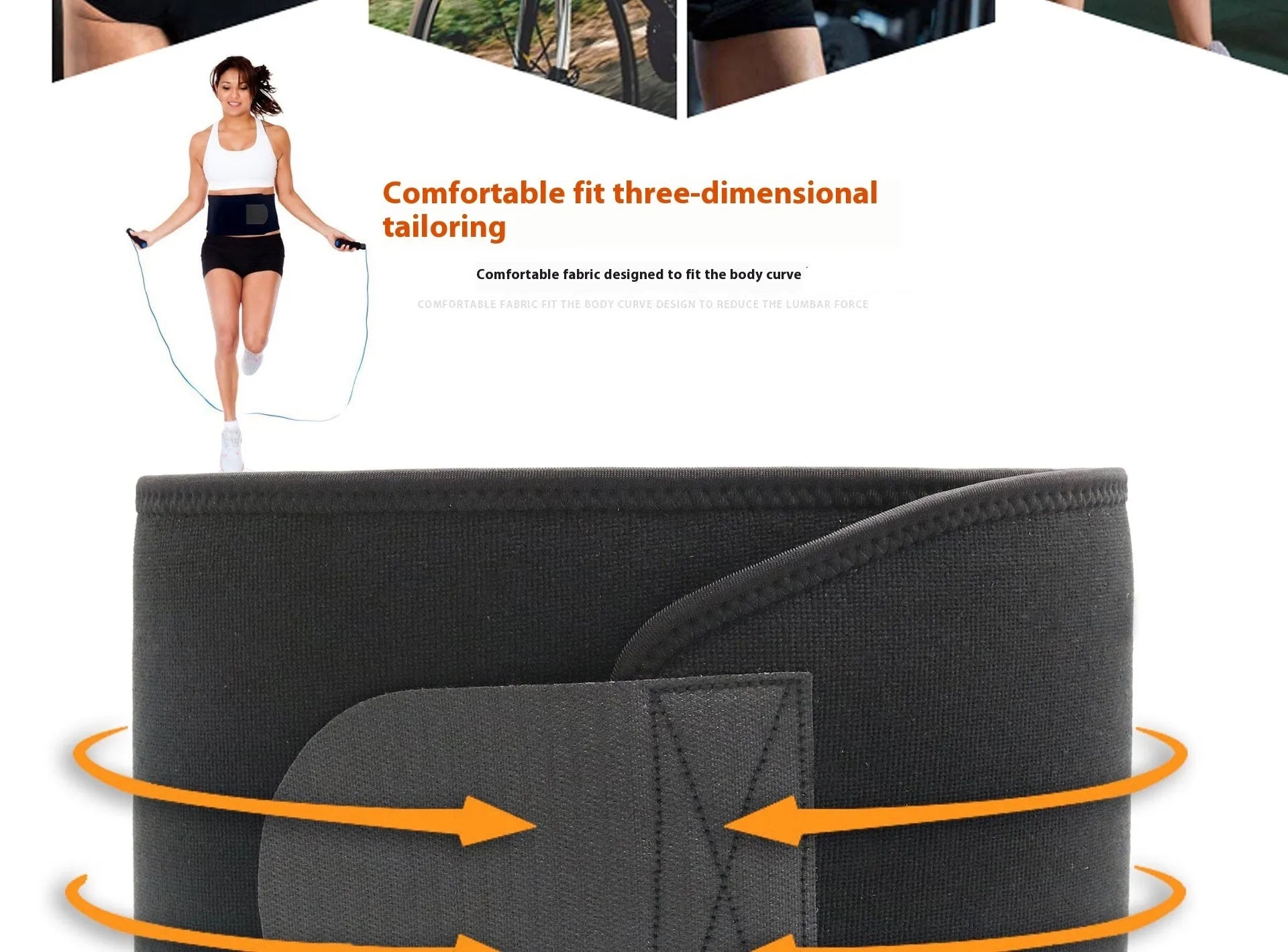 Neoprene lumbar support belt for adult waist protection during running and fitness activities