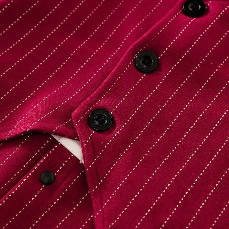 Wine red long sleeve cotton baby boy romper one-piece suit for spring and autumn