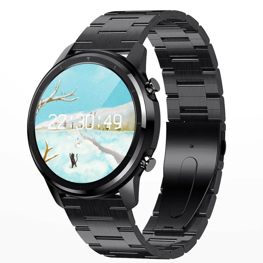 LEMFO LF26 smart bracelet with 1.3-inch screen in Brown Black colour on a wrist.