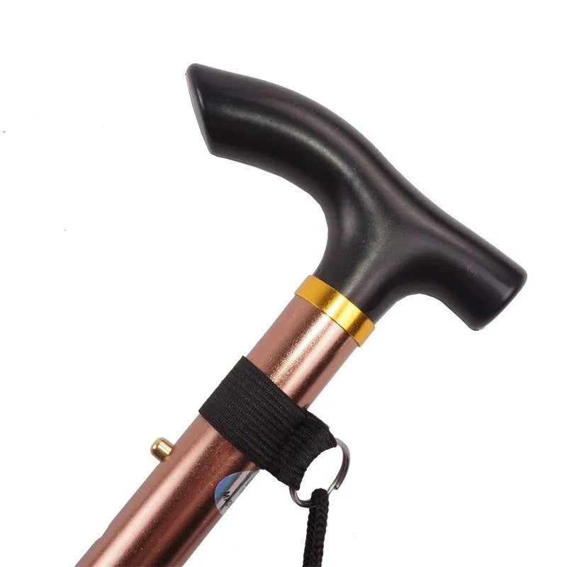 Aluminium folding walking stick with adjustable 85-95cm height in six colour options