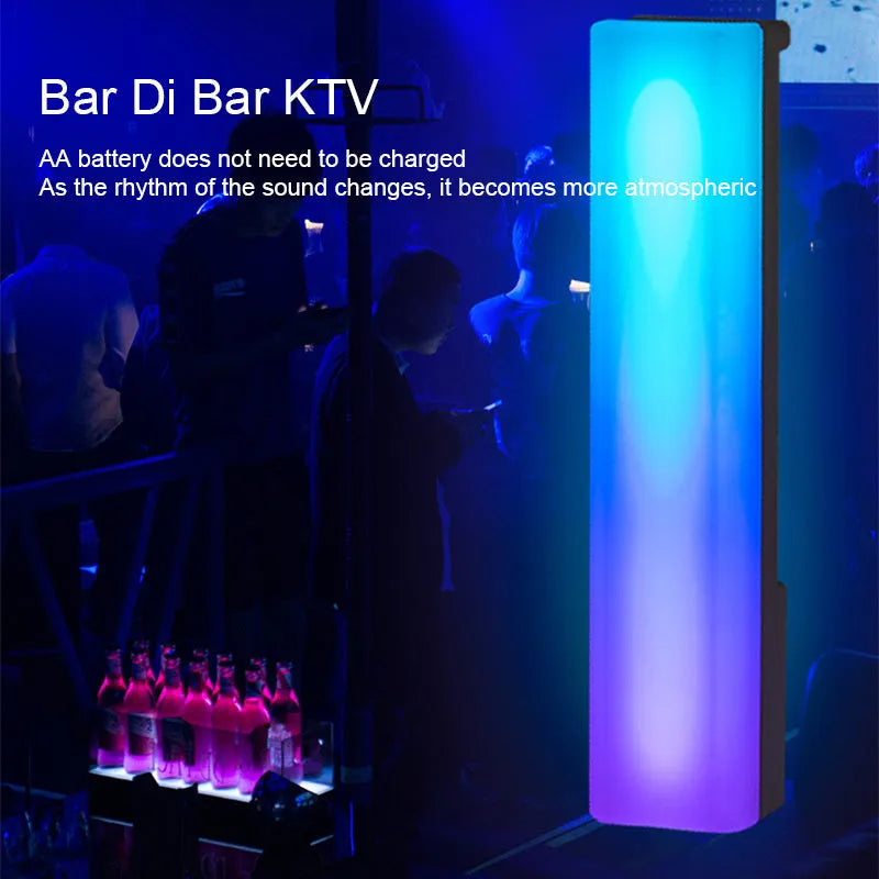 3D RGB voice-activated rhythm light pick-up table top ambiance lamp with cross-border white shell