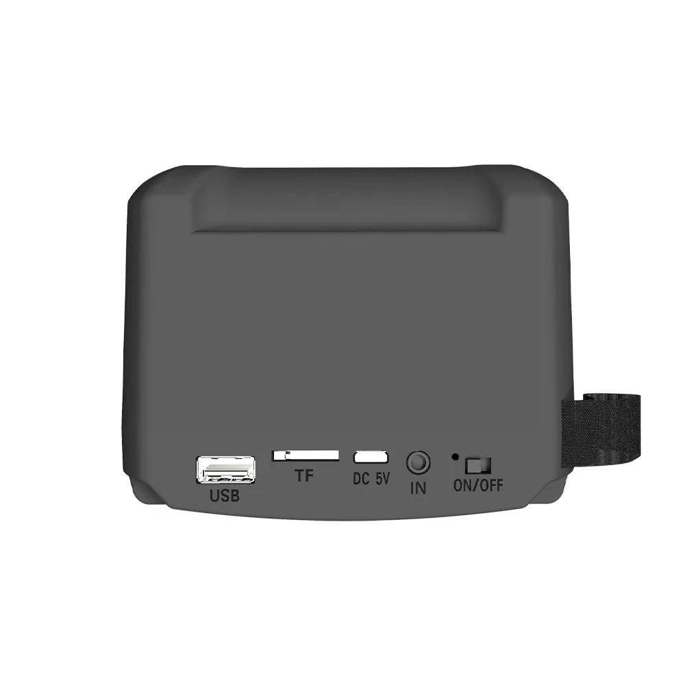 Compact portable Bluetooth speaker in colour 3107 with USB charging cable.