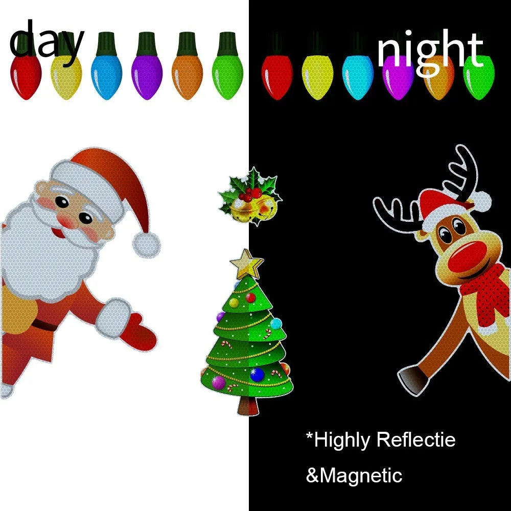 Christmas elk reflective magnetic car decoration sticker with cartoon design