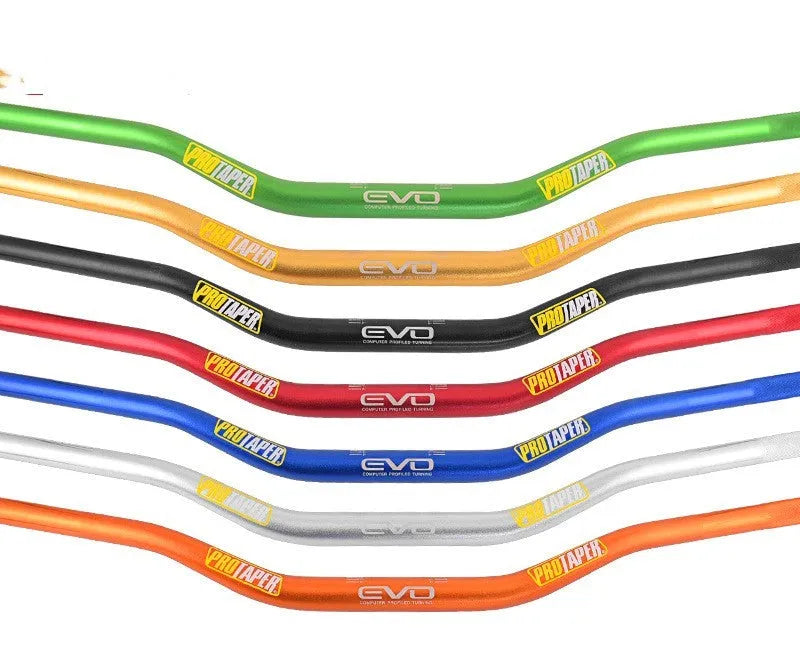 Orange aluminium motorcycle handlebar with 28mm clamp area showing 80cm width measurement