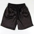 Men's black Tang suit shorts with elastic waistband and drawstring for Tai Chi practice
