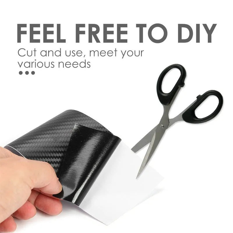 Matte 3D carbon fibre protective roll for car door sills in various widths.