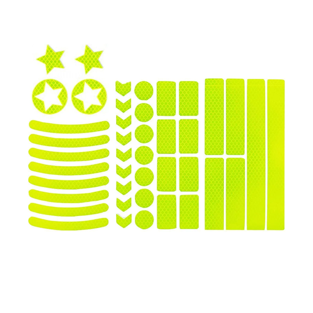 Bicycle night reflective grid pattern warning tape in four colour options showing geometry designs