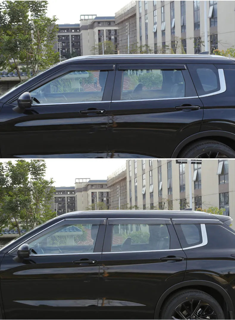 2023 Mitsubishi Outlander window deflectors in engineering plastic, black and translucent options