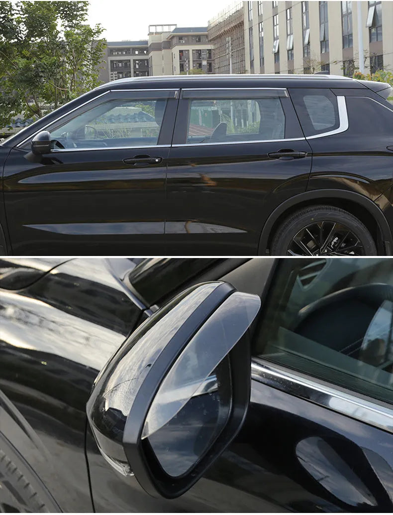 2023 Mitsubishi Outlander window deflectors in engineering plastic, black and translucent options