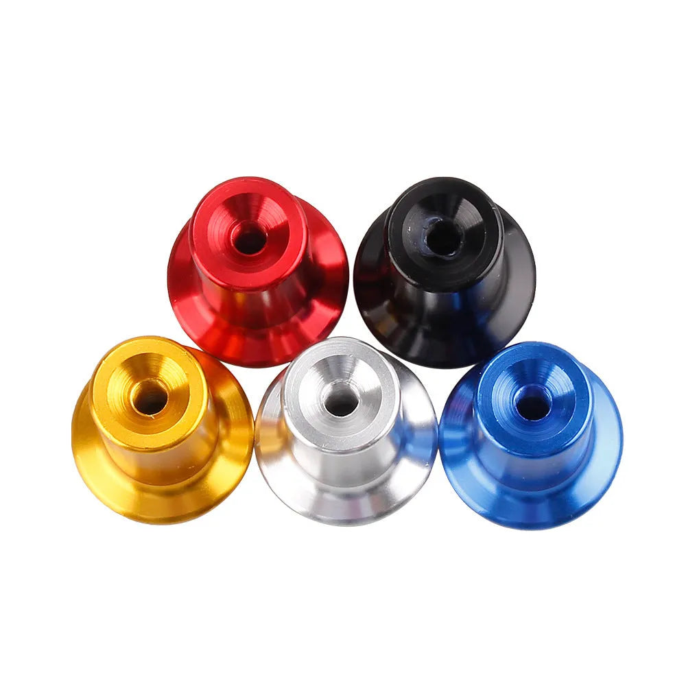 Aluminum alloy drift handbrake cap for car modification in gold, silver, black, blue, and red colour options.