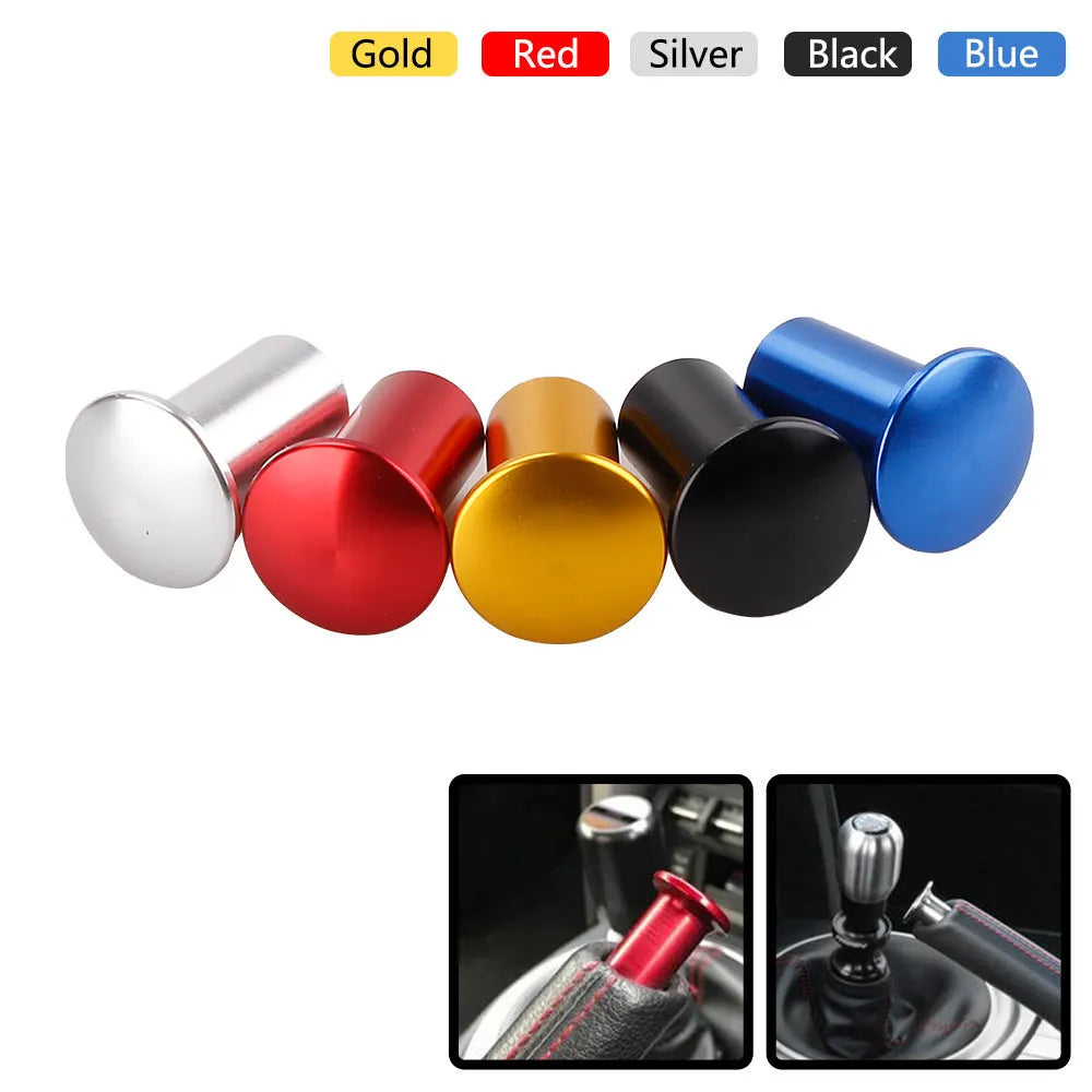 Aluminum alloy drift handbrake cap for car modification in gold, silver, black, blue, and red colour options.