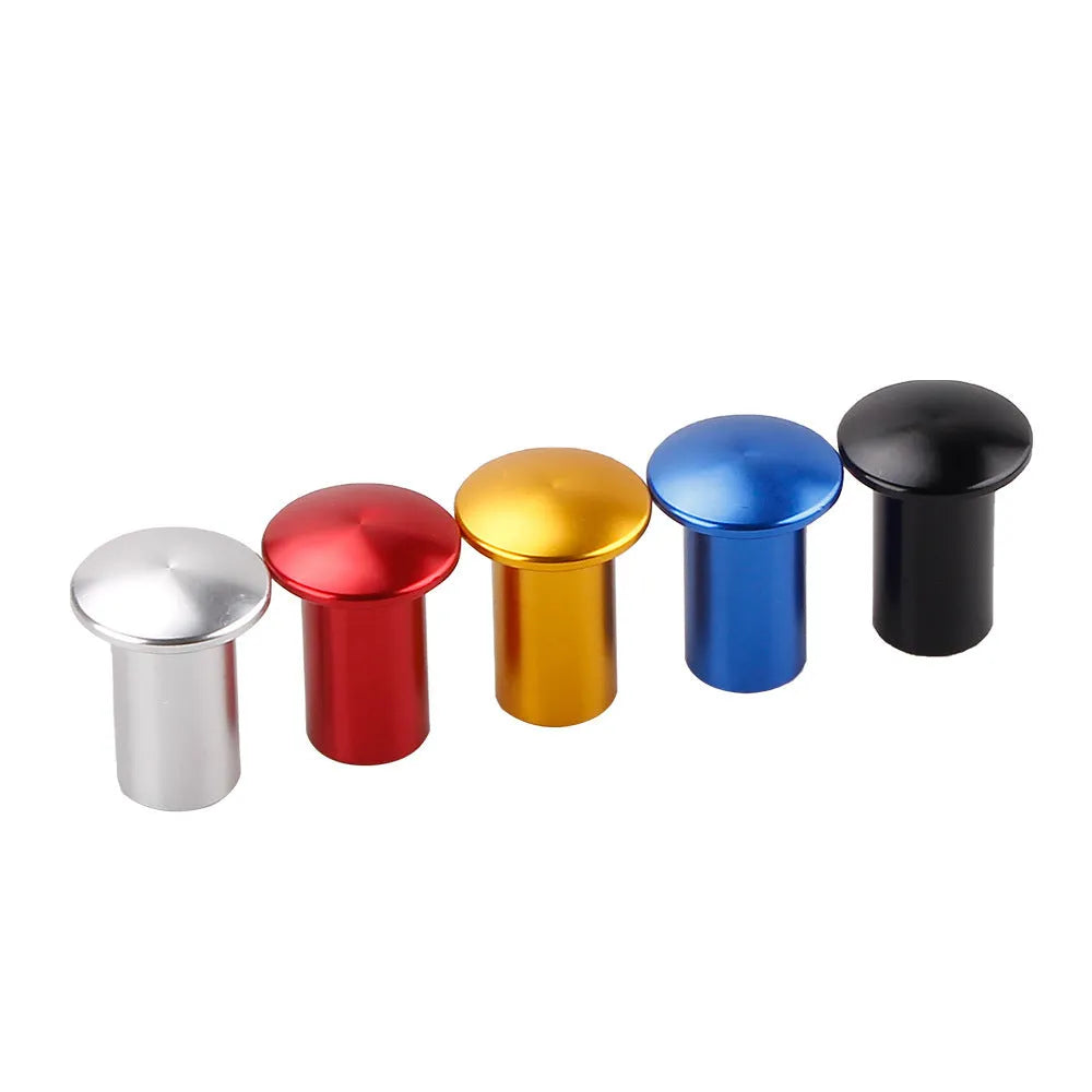 Aluminum alloy drift handbrake cap for car modification in gold, silver, black, blue, and red colour options.