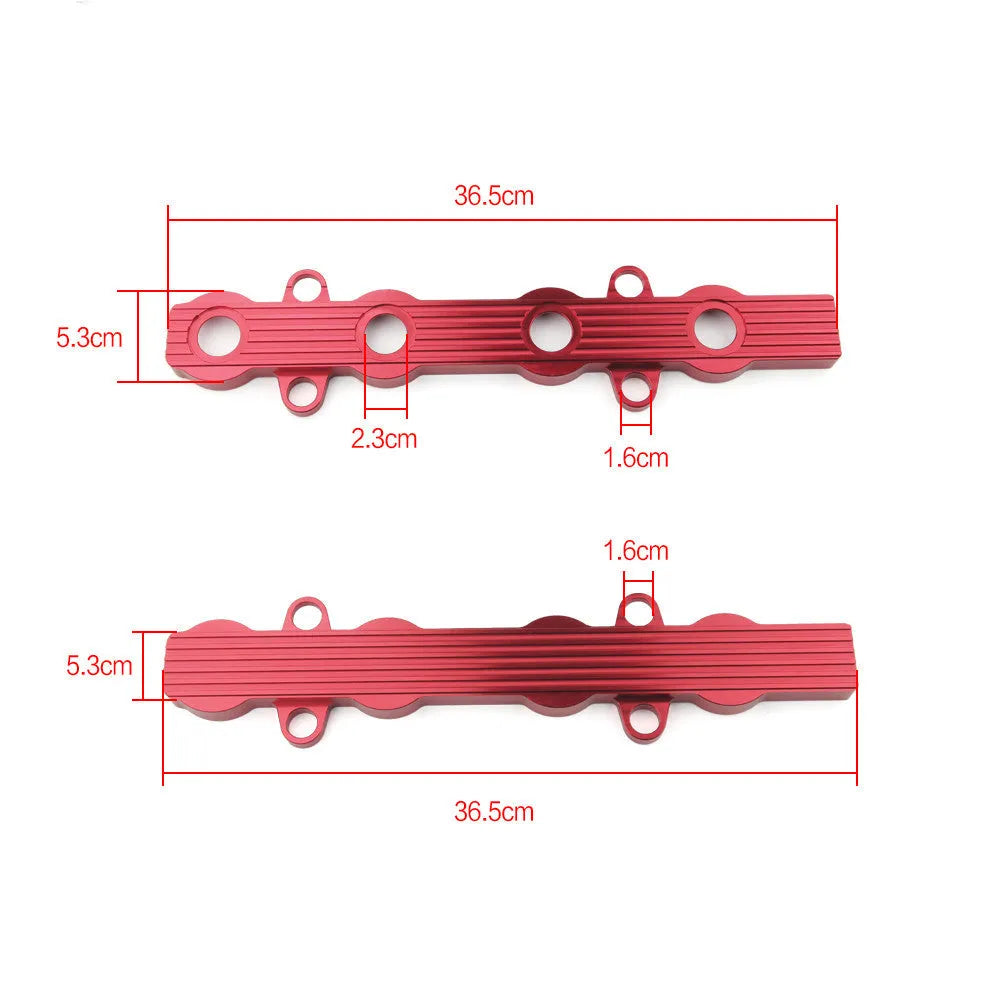 Aluminum engine harness housing in blue red silver colour options with hole and no-hole configurations
