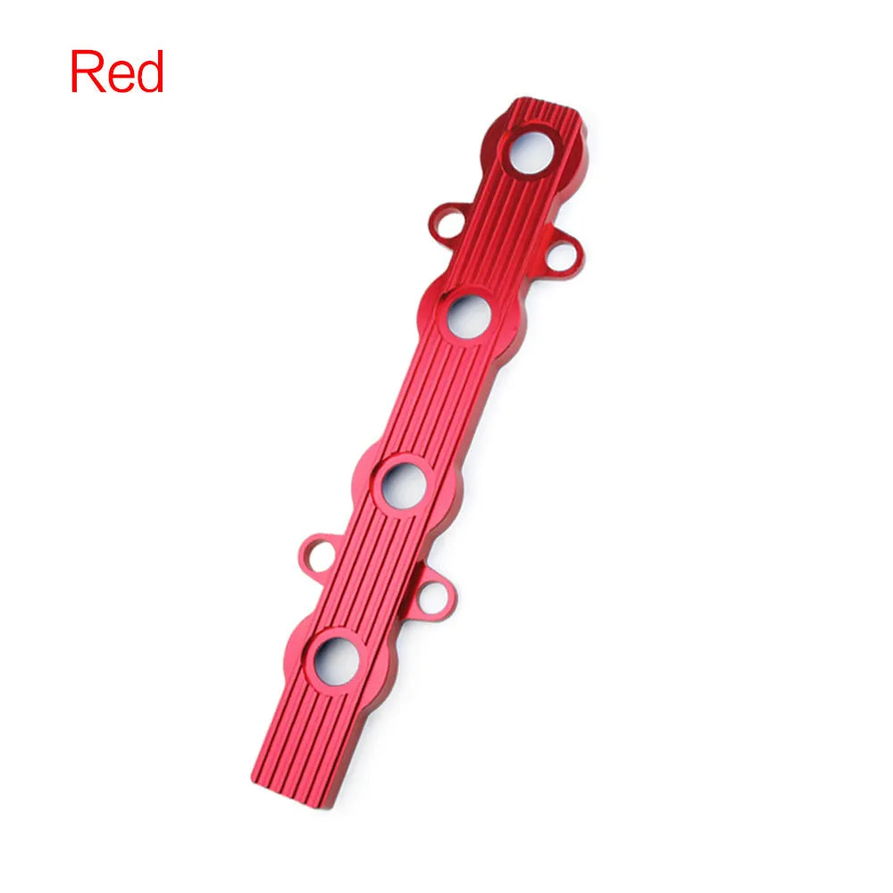 Aluminum engine harness housing in blue red silver colour options with hole and no-hole configurations